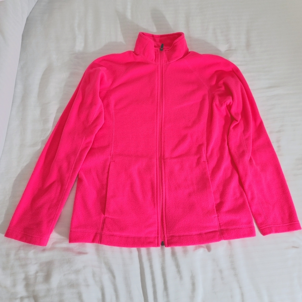 Lands End Fleece Jacket womens pink medium